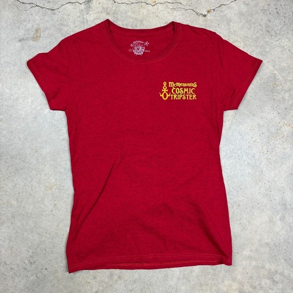 McMenamin's Cosmic Tripster Beer Shirt Womens Small Red Crewneck Short Sleeve - Picture 2 of 5